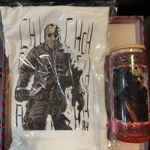 2 sided 16oz Halloween GLASS  tumbler!Custom made(Free T-shirt XL with purchase)